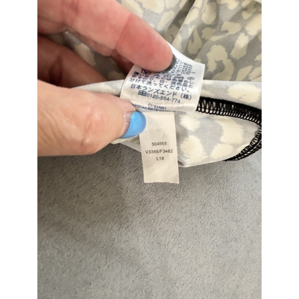 Lands‎ End Womens Tankini Top Sz 14 Built In Bra Underwire Empire Neutral Comfy - Picture 9 of 11